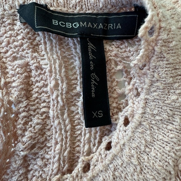 BCBG MaxAzria Mixed Stitch Spring sweater Blush Pink Size XS - Picture 4 of 5